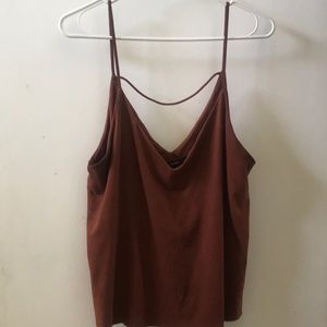 Brown, soft material tank top